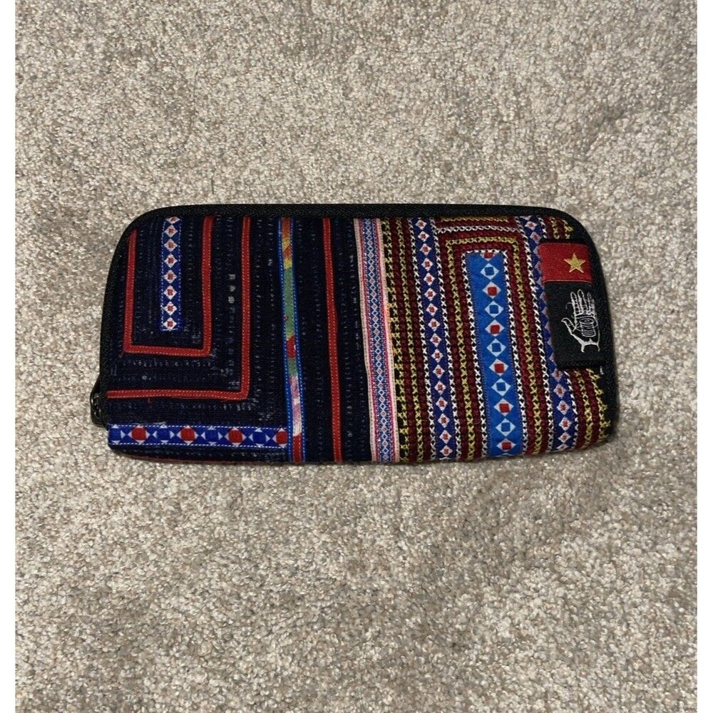 Ethnotek Chiburi Accordion Wallet Clutch RFID Fair Trade Stitched Wrap Zip Boho